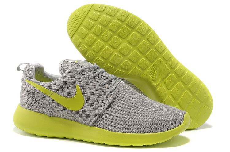 Nike Roshe Running Chaussures Hommes Verts Gris